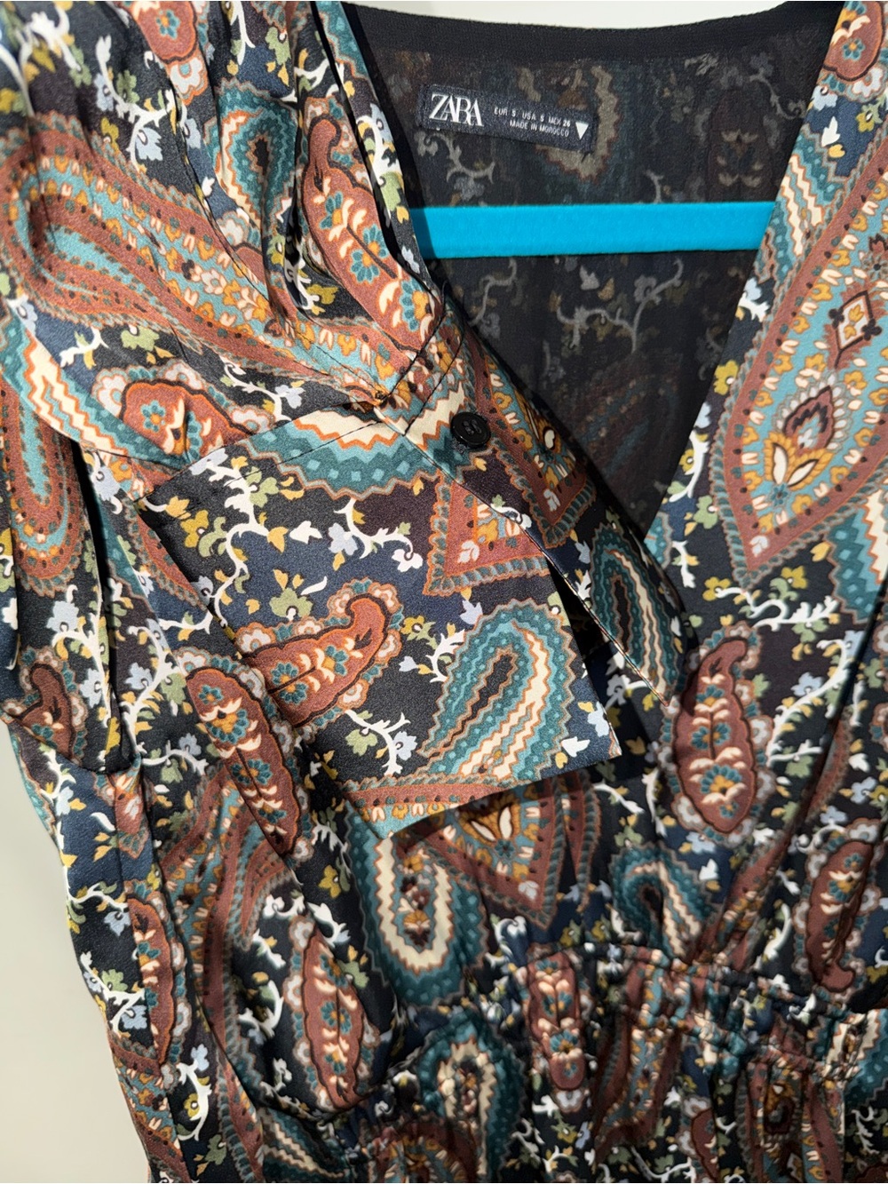 Zara Women’s Paisley Long Sleeve Dress in Multicolor - Picture 5 of 5